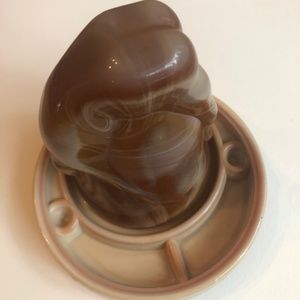 Bottoms up shot glass. Vintage McKee style lady. Great condition!